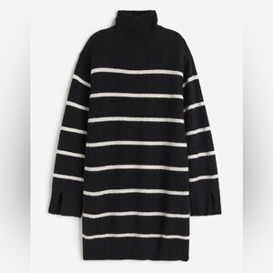 NWOT H&M Turtleneck Sweater Dress XXL Black/Cream